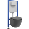 Mexen Lena Unterputz-WC-Set Tex Air E pneumatischer Rahmen mit WC-Schüssel und Soft-Close-Sitz, dunkelgrau matt - 610930224071A