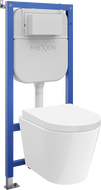 Mexen zestaw podtynkowy WC stelaż Tex E z miską WC Rico i deską wolnoopadającą, biały - 610930720200