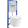 Mexen Rico ensemble encastré WC bâti-support pneumatique Tex Air E avec cuvette WC et abattant à descente progressive, blanc