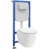 Mexen Rico set incassato WC staffa pneumatica Tex Air E con vaso WC Tornado e sedile a chiusura rallentata, bianco