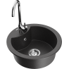 Mexen Diego fregadero de granito de 1 cubeta con grifo de cocina Telma, negro moteado - 6512-76-670200-00