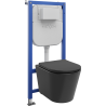 Mexen Rico WC Concealed Set Tex E Frame with WC Bowl and Soft-Close Toilet Seat, Black Matte - 610930721085
