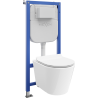 Mexen Rico set da incasso WC supporto pneumatico Tex Air E con vaso WC Tornado e sedile a chiusura rallentata, bianco