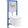 Mexen Sofia WC Concealed Set Tex E Frame with Tornado Toilet Bowl and Soft-Close Seat, White - 610930540200T