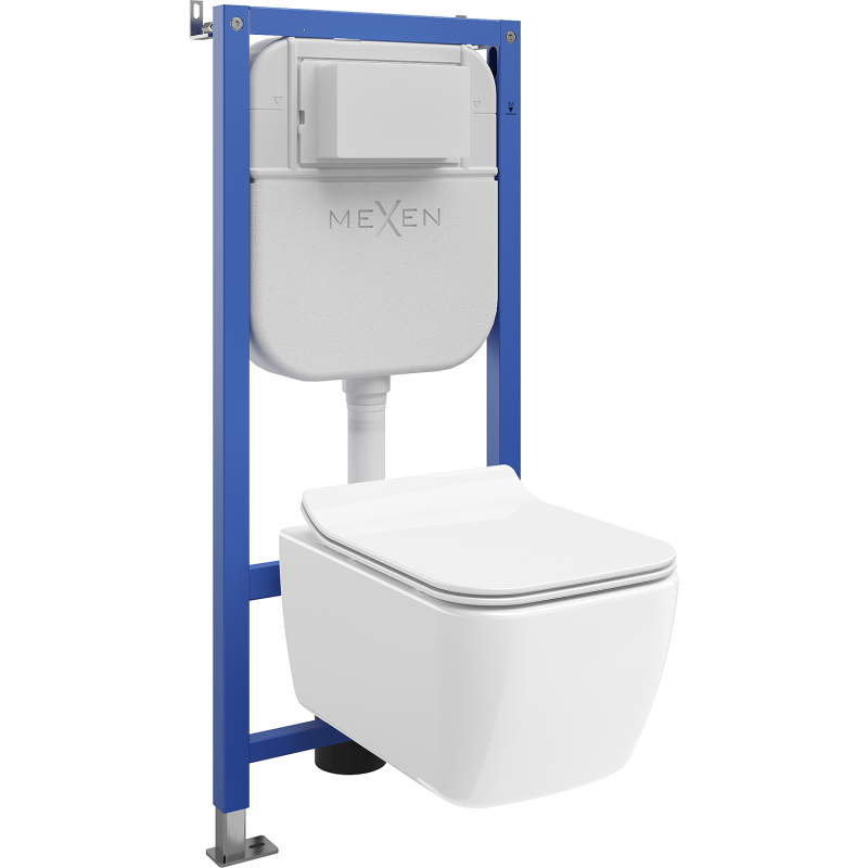 Mexen Stella WC Concealed Set Tex E with WC Bowl and Soft-Close Seat, White - 610930680800