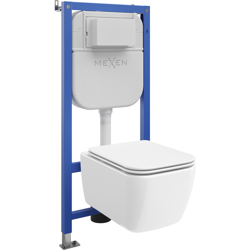 Mexen Stella WC seinale peidetud raamistik Tex E koos WC-poti ja aeglaselt langeva kaanega, valge - 610930680900