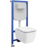 Mexen Stella podžbukani WC set Tex Air E s pneumatskim okvirom, WC školjkom i sjedištem s mekanim zatvaranjem, bijela