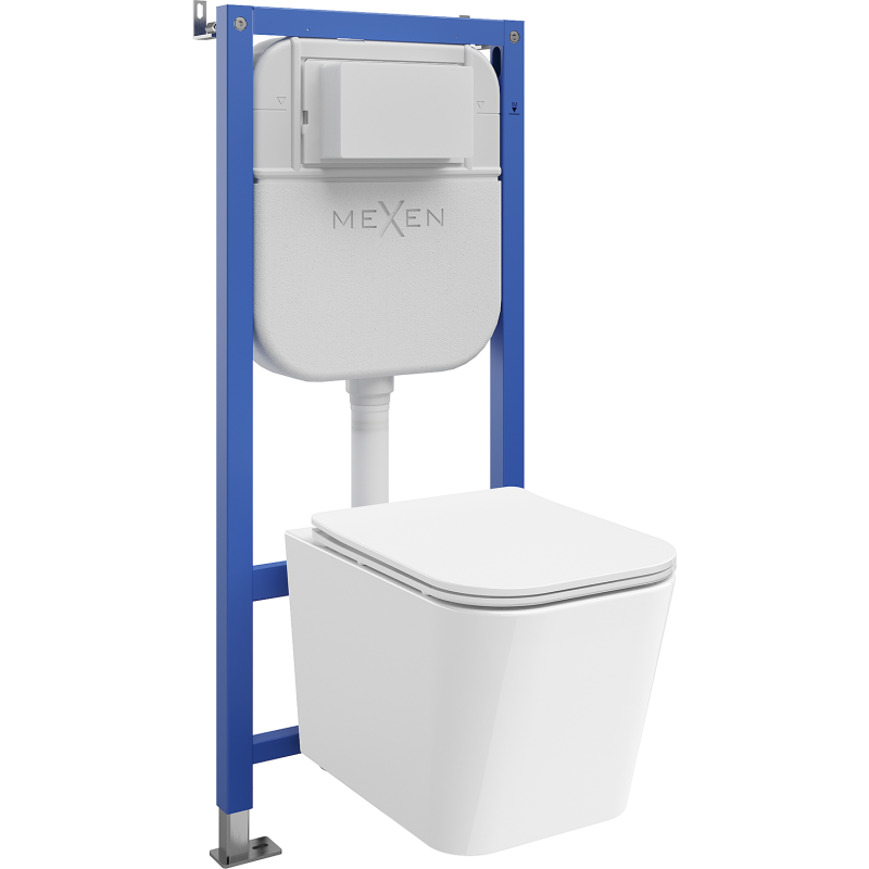 Mexen Teo σετ εντοιχισμού WC πλαίσιο Tex E με λεκάνη WC και καπάκι με αργό