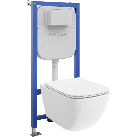 Mexen Timo Unterputz-WC-Set Tex E mit WC-Schüssel Tornado und Soft-Close-Sitz, weiß - 610930650200T