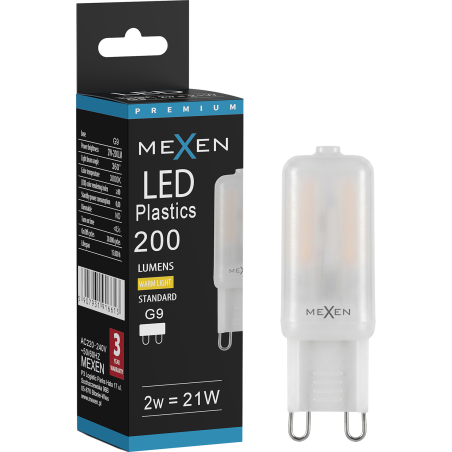 Mexen Aura żarówka LED G9, 2W, Ciepła - 3000K, 200 lm - L120-G9-0230-01