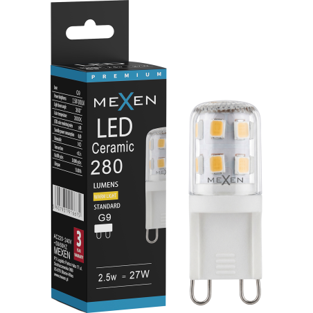 Mexen Aura żarówka LED G9, 2,5W, Ciepła - 3000K, 280 lm - L121-G9-0230-01