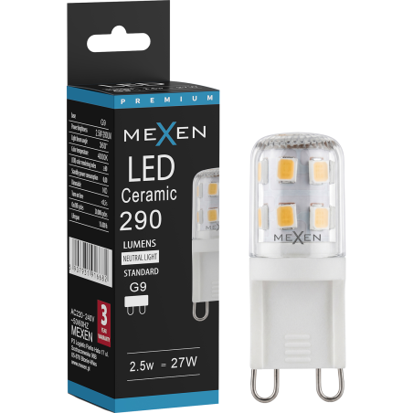 Mexen Aura żarówka LED G9, 2,5W, Neutralna - 4000K, 290 lm - L121-G9-0240-01
