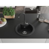 Mexen Diego 1-bowl granite sink with Telma kitchen faucet, black - 6512-77-670200-70
