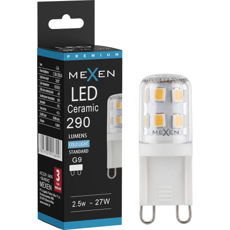 Mexen Aura żarówka LED G9, 2,5W, Zimna - 6500K, 290 lm - L121-G9-0265-01