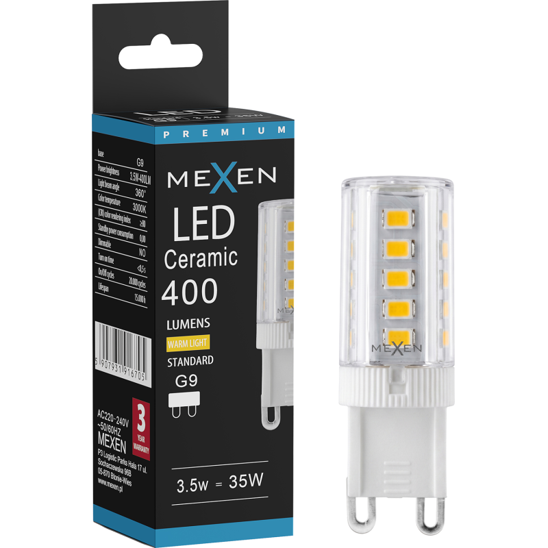 Mexen Aura żarówka LED G9, 3,5W, Ciepła - 3000K, 400 lm - L121-G9-0330-01