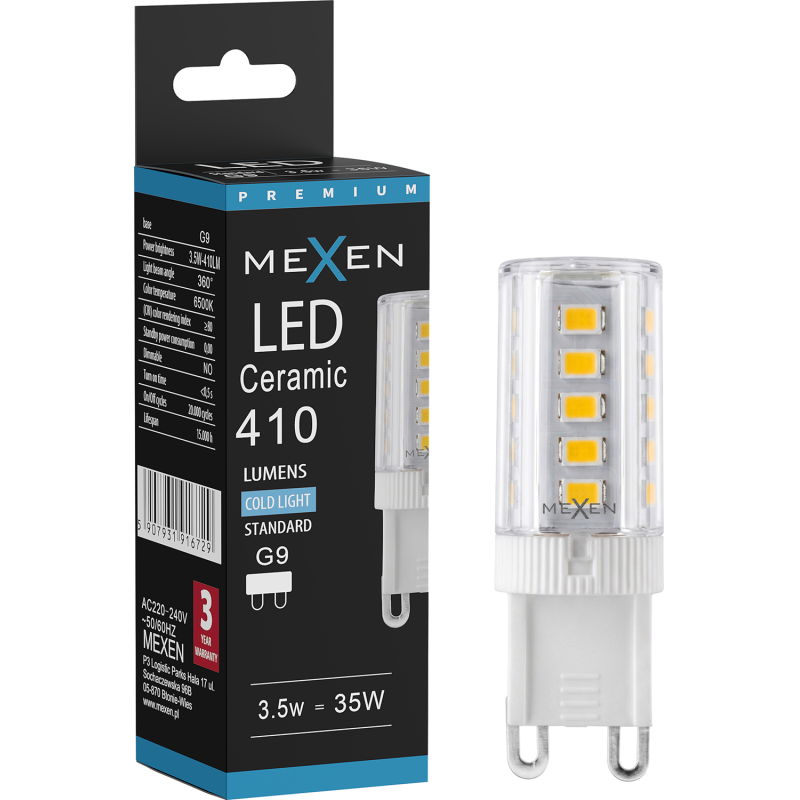 Mexen Aura żarówka LED G9, 3,5W, Zimna - 6500K, 410 lm - L121-G9-0365-01