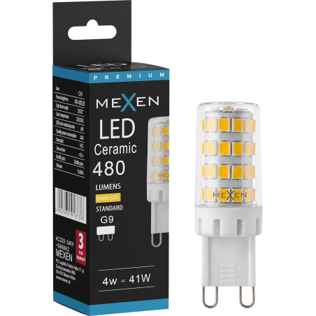 Mexen Aura żarówka LED G9, 4W, Ciepła - 3000K, 480 lm - L121-G9-0430-01