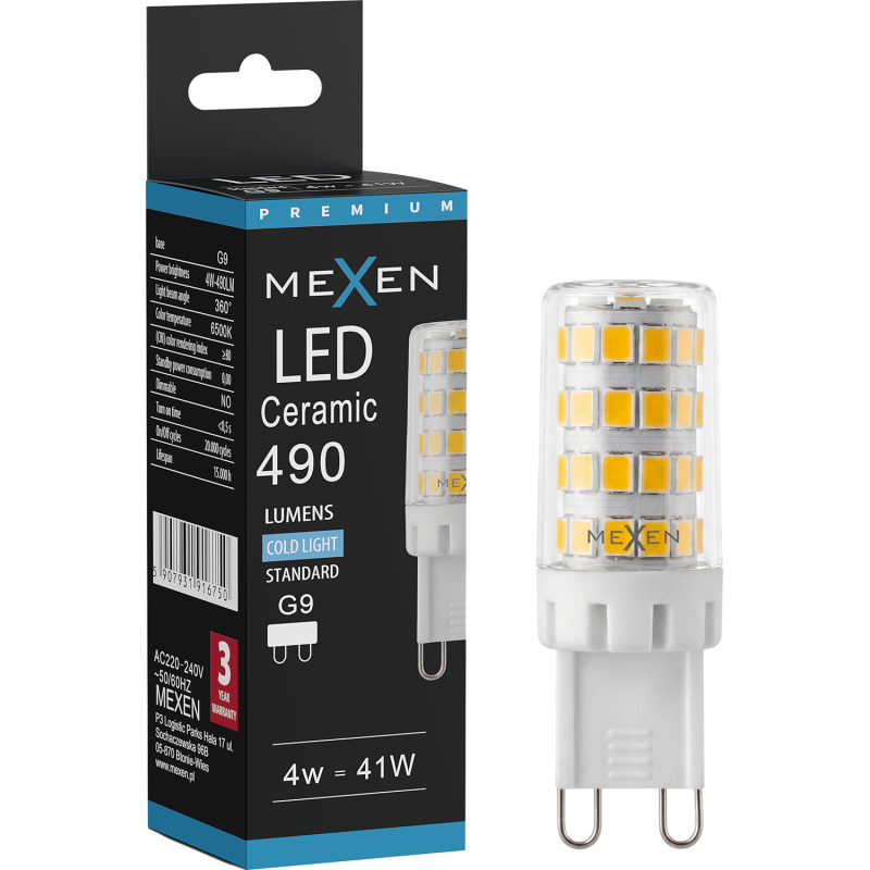 Mexen Aura żarówka LED G9, 4W, Zimno - 6500K, 490 lm - L121-G9-0465-01