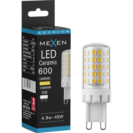 Mexen Aura żarówka LED G9, 4,8W, Ciepła - 3000K, 600 lm - L121-G9-0530-01