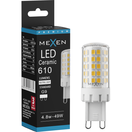Mexen Aura żarówka LED G9, 4,8W, Neutralna - 4000K, 610 lm - L121-G9-0540-01