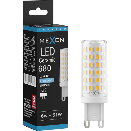Mexen Aura żarówka LED G9, 6W, Zimna - 6500K, 680 lm - L121-G9-0665-01