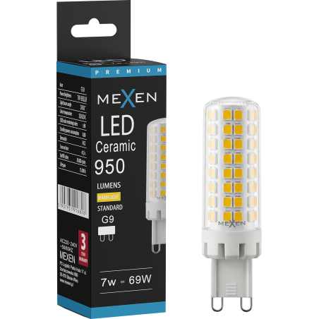 Mexen Aura żarówka LED G9, 7W, Ciepła - 3000K, 950 lm - L121-G9-0730-01