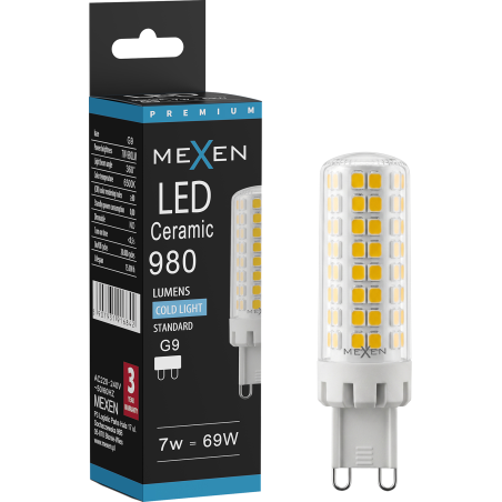 Mexen Aura żarówka LED G9, 7W, Zimna - 6500K, 980 lm - L121-G9-0765-01