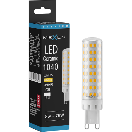 Mexen Aura żarówka LED G9, 8W, Ciepła - 3000K, 1040 lm - L121-G9-0830-01