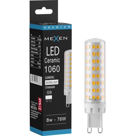 Mexen Aura żarówka LED G9, 8W, Neutralna - 4000K, 1060 lm - L121-G9-0840-01