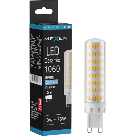 Mexen Aura żarówka LED G9, 8W, Zimna - 6500K, 1060 lm - L121-G9-0865-01
