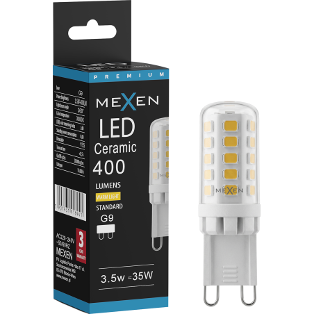 Mexen Aura żarówka LED ściemnialna G9, 3,5W, Ciepła - 3000K, 400 lm - L122-G9-0330-01