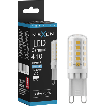 Mexen Aura żarówka LED ściemnialna G9, 3,5W, Zimna - 6500K, 410 lm - L122-G9-0365-01