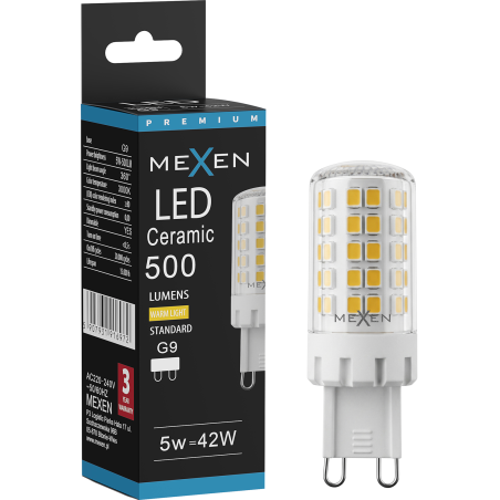 Mexen Aura żarówka LED ściemnialna G9, 5W, Ciepła - 3000K, 500 lm - L122-G9-0530-01