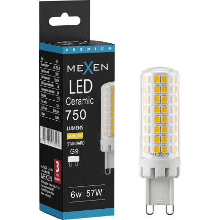 Mexen Aura żarówka LED ściemnialna G9, 6W, Ciepła - 3000K, 750 lm - L122-G9-0630-01