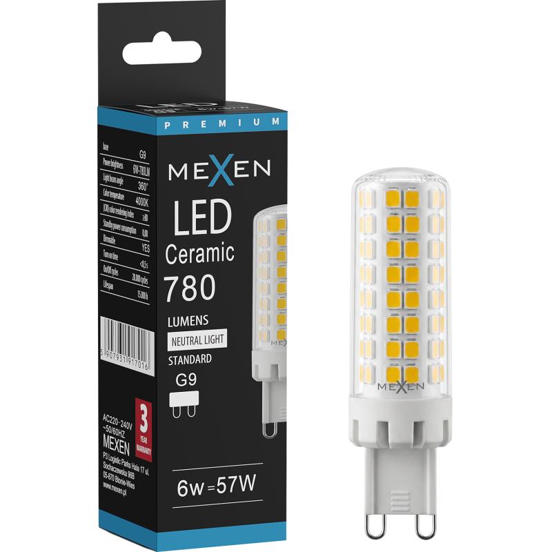 Mexen Aura żarówka LED ściemnialna G9, 6W, Neutralna - 4000K, 780 lm - L122-G9-0640-01