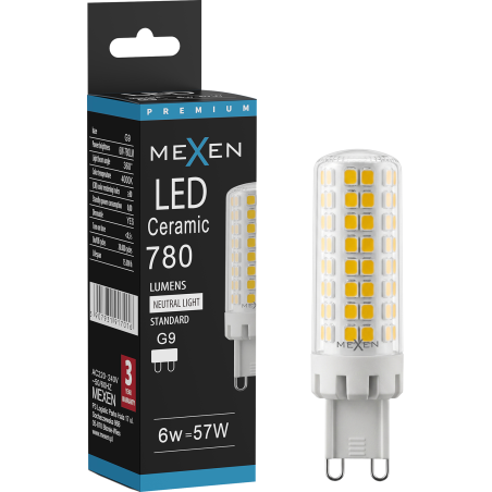 Mexen Aura żarówka LED ściemnialna G9, 6W, Neutralna - 4000K, 780 lm - L122-G9-0640-01