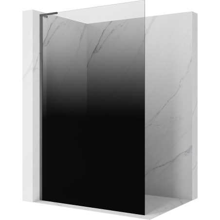 Mexen Kioto L ścianka prysznicowa Walk-in 90 x 200 cm, ombre czarna 8 mm, gun gray szczotkowany - 800-090-103-66-76