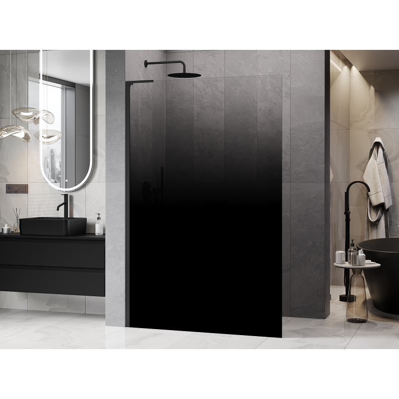 Mexen Kioto L ścianka prysznicowa Walk-in 80 x 200 cm, ombre czarna 8 mm, czarna - 800-080-103-70-76