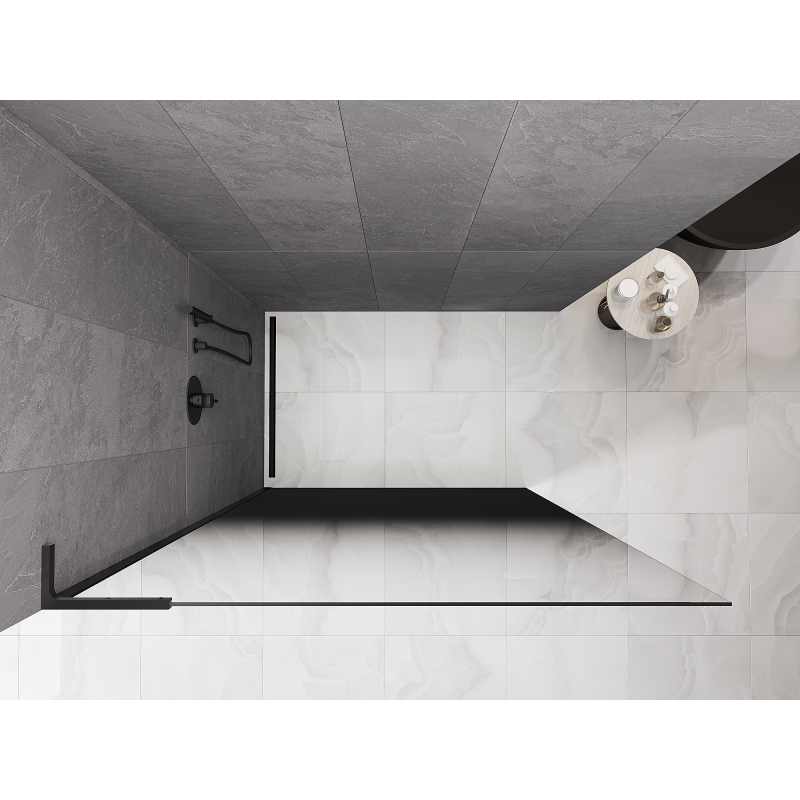 Mexen Kioto L paroi de douche Walk-in 80 x 200 cm, ombre noire 8 mm, noir - 800-080-103-70-76