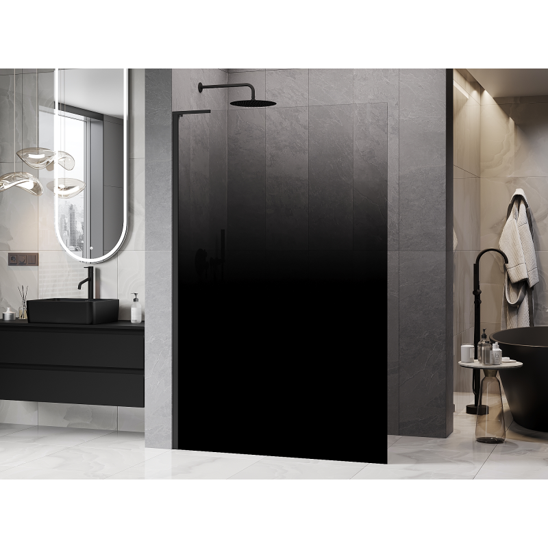 Mexen Kioto L ścianka prysznicowa Walk-in 100 x 200 cm, ombre czarna 8 mm, czarna - 800-100-103-70-76