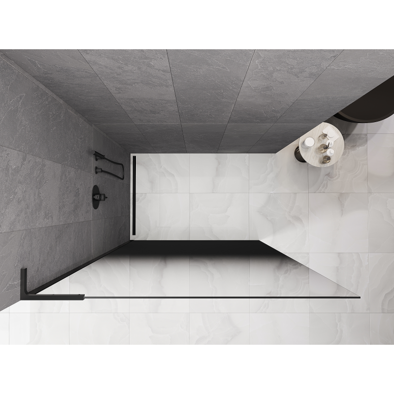 Mexen Kioto L ścianka prysznicowa Walk-in 100 x 200 cm, ombre czarna 8 mm, czarna - 800-100-103-70-76