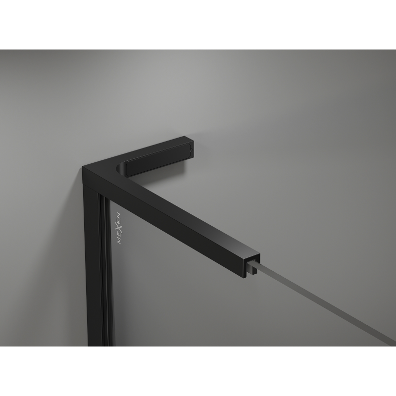 Mexen Kioto L ścianka prysznicowa Walk-in 120 x 200 cm, ombre czarna 8 mm, czarna - 800-120-103-70-76