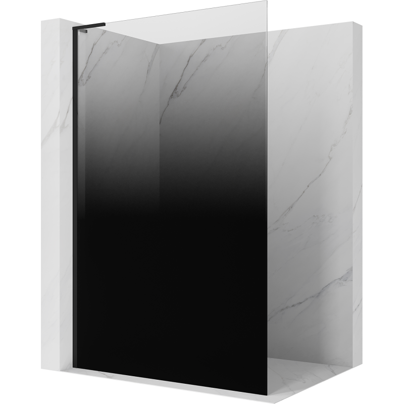 Mexen Kioto L Duschvägg Walk-in 120 x 200 cm, ombre svart 8 mm, svart - 800-120-103-70-76