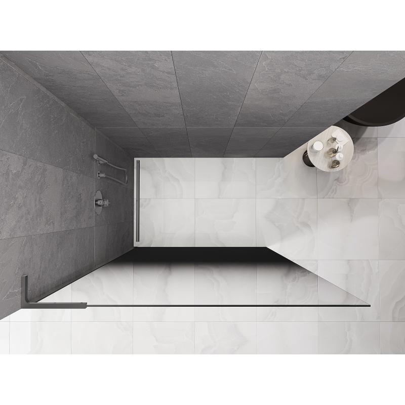 Mexen Kioto L ścianka prysznicowa Walk-in 70 x 200 cm, ombre czarna 8 mm, gun metal - 800-070-103-95-76