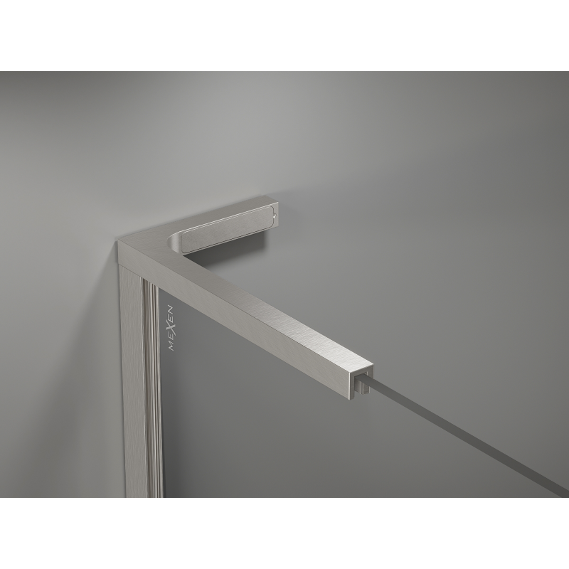 Mexen Kioto L ścianka prysznicowa Walk-in 90 x 200 cm, ombre czarna 8 mm, nikiel szczotkowany - 800-090-103-97-76