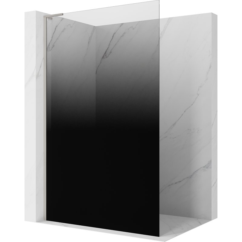 Mexen Kioto L ścianka prysznicowa Walk-in 90 x 200 cm, ombre czarna 8 mm, nikiel szczotkowany - 800-090-103-97-76