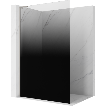 Mexen Kioto L ścianka prysznicowa Walk-in 90 x 200 cm, ombre czarna 8 mm, nikiel szczotkowany - 800-090-103-97-76