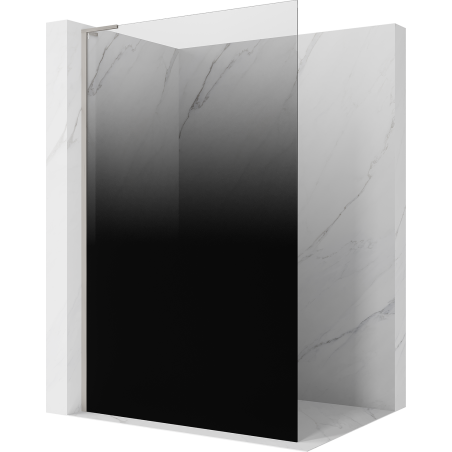 Mexen Kioto L ścianka prysznicowa Walk-in 120 x 200 cm, ombre czarna 8 mm, nikiel szczotkowany - 800-120-103-97-76