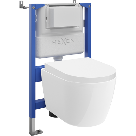 Mexen Carmen Inbouw WC-set Tex Air XS-F met pneumatisch frame, WC-kom Tornado en softclose zitting, wit - 610830880200TA