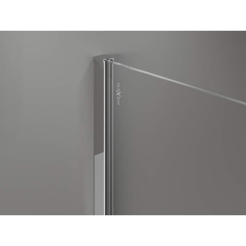 Mexen Kioto+ ścianka prysznicowa z półką Walk-in 100 x 200 cm, ombre czarna 8 mm, chrom - 800-100-121-01-76
